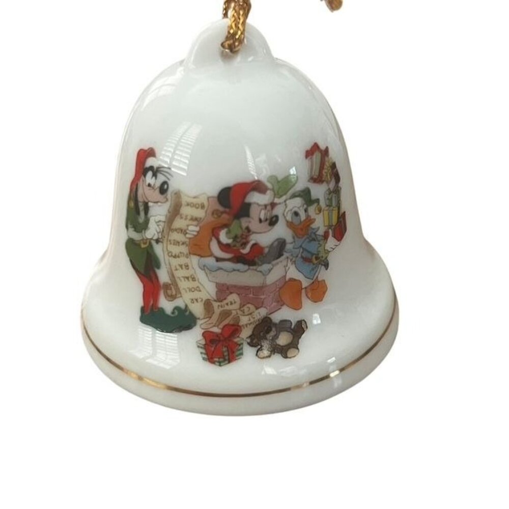 Grolier Disney Mickey & Friends Christmas Porcelain Bell Ornament 1993